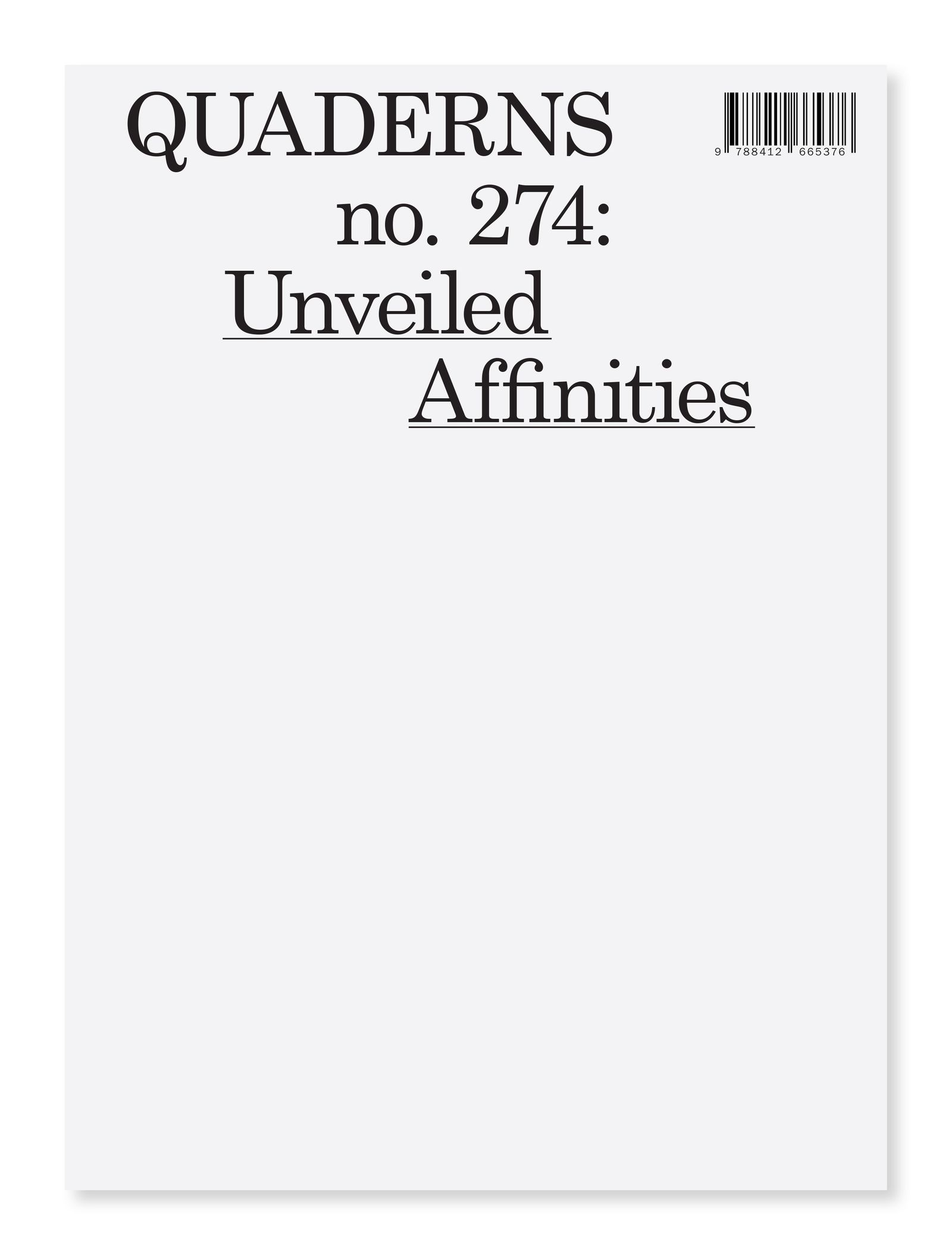 QUADERNS n.274: Afinitats descobertes / Unveiled Affinities